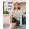 image:image3 Pack Girls Fleece Crewneck Sweatshirts Sweaters Kids Teens Pullover TopsSolid Black  Solid Black  Solid Black