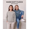image:image3 Pack Girls Fleece Crewneck Sweatshirts Sweaters Kids Teens Pullover TopsSolid Black  Solid Dove  Solid Copen Blue