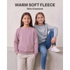 image:image3 Pack Girls Fleece Crewneck Sweatshirts Sweaters Kids Teens Pullover TopsSolid Black  Solid Fragrant Lilac  Grey Heather