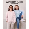 image:image3 Pack Girls Fleece Crewneck Sweatshirts Sweaters Kids Teens Pullover TopsSolid Black  Solid Pale Lilac  Solid Ballad Blue