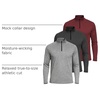 image:image3 Pack Mens Dry Fit Quarter Zip Long Sleeve Athletic Workout Golf ShirtsSet C