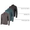 image:image3 Pack Mens Dry Fit Quarter Zip Long Sleeve Athletic Workout Golf ShirtsSet D