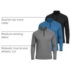 image:image3 Pack Mens Dry Fit Quarter Zip Long Sleeve Athletic Workout Golf ShirtsSet G