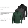 image:image3 Pack Mens Dry Fit Quarter Zip Long Sleeve Athletic Workout Golf ShirtsSet H