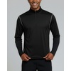 image:image3 Pack Mens Dry Fit Quarter Zip Long Sleeve Athletic Workout Golf ShirtsSet K