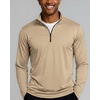 image:image3 Pack Mens Dry Fit Quarter Zip Long Sleeve Athletic Workout Golf ShirtsSet M