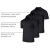 image:image3 Pack Mens Short Sleeve Golf Polo Collared Athletic Tennis Shirt CasualSet O
