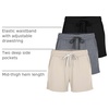 image:image3 Pack Womens Lounge Shorts Athletic Running Workout Gym Hiking PocketsSet 3