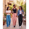 image:image3 Pack Womens Palazzo Pants Wide Leg Adaptive Pajama Bottoms Lounge CasualSet 1