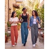 image:image3 Pack Womens Palazzo Pants Wide Leg Adaptive Pajama Bottoms Lounge CasualSet 4