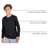 image:image4 Pack Boys Dry Fit Long Sleeve T Shirts Athletic Crew Neck Kids Teen TopsSet 12