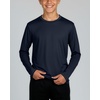 image:image4 Pack Boys Mesh Long Sleeve T Shirts Dry Fit Crew Neck Athletic Kids TeenSet 1