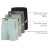 image:image4 Pack Mens 7 Mesh Shorts Athletic Workout Gym Basketball Zipper Pockets7inch  Set 11