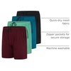 image:image4 Pack Mens 7 Mesh Shorts Athletic Workout Gym Basketball Zipper Pockets7inch  Set 12