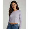 image:image4 Pack Womens Cotton Crop Tops Long Sleeve Cropped Tshirts Crew Neck TeesSet 2