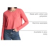 image:image4 Pack Womens Cotton Crop Tops Long Sleeve Cropped Tshirts Crew Neck TeesSet 3