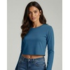 image:image4 Pack Womens Cotton Crop Tops Long Sleeve Cropped Tshirts Crew Neck TeesSet 5