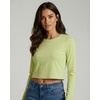 image:image4 Pack Womens Cotton Crop Tops Long Sleeve Cropped Tshirts Crew Neck TeesSet 6