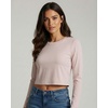 image:image4 Pack Womens Cotton Crop Tops Long Sleeve Cropped Tshirts Crew Neck TeesSet 7