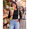 image:image4 Pack Womens Cotton Rib Crop Tops Long Sleeve Cropped Tees Crew Neck FallSet 8