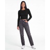 image:image4 Pack Womens Cotton Rib Crop Tops Long Sleeve Cropped Tees Crew Neck FallSet 8