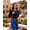 image:image4 Pack Womens Cotton Rib Crop Tops Long Sleeve Cropped Tees Crew Neck FallSet 8