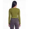 image:image4 Pack Womens Cotton Rib Crop Tops Long Sleeve Cropped Tees Crew Neck FallSet 8