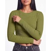 image:image4 Pack Womens Cotton Rib Crop Tops Long Sleeve Cropped Tees Crew Neck FallSet 8