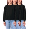 image:image3 Pack Girls Fleece Crewneck Sweatshirts Sweaters Kids Teens Pullover TopsSolid Black  Solid Black  Solid Black