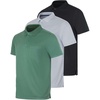 image:image3 Pack Mens Dry Fit Pocket Polo Shirts Short Sleeve Athletic Golf CollaredSet 1