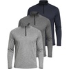 image:image3 Pack Mens Dry Fit Quarter Zip Long Sleeve Athletic Workout Golf ShirtsSet B