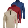 image:image3 Pack Mens Dry Fit Quarter Zip Long Sleeve Athletic Workout Golf ShirtsSet M