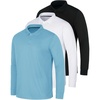 image:image3 Pack Mens Long Sleeve Polo Shirts Dry Fit Golf Work Casual Collared TopsSet 9