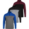 image:image3 Pack Mens Mesh Quarter Zip Pullover Shirts Long Sleeve Dry Fit Golf GymSet 1