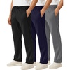 image:image3 Pack Mens Mesh Sweatpants Open Bottom Lounge Workout Track Gym PantsSet 9