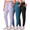 image:image3 Pack Womens Dry Fit Joggers Sweatpants Athletic Casual Lounge PocketsSet 9