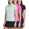 image:image3 Pack Womens Golf Polo Shirts Short Sleeve Collared Tennis Dry Fit TopsSet 1