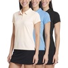 image:image3 Pack Womens Golf Polo Shirts Short Sleeve Collared Tennis Dry Fit TopsSet 2