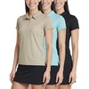 image:image3 Pack Womens Golf Polo Shirts Short Sleeve Collared Tennis Dry Fit TopsSet 8