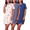 image:image3 Pack Womens Nightgowns Short Sleeve Sleep Shirts Nightshirt Pajama DressSet a