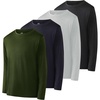 image:image4 Pack Boys Dry Fit Long Sleeve T Shirts Athletic Crew Neck Kids Teen TopsSet 1