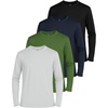 image:image4 Pack Boys Mesh Long Sleeve T Shirts Dry Fit Crew Neck Athletic Kids TeenSet 1