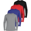 image:image4 Pack Boys Mesh Long Sleeve T Shirts Dry Fit Crew Neck Athletic Kids TeenSet 2