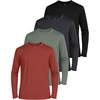 image:image4 Pack Boys Mesh Long Sleeve T Shirts Dry Fit Crew Neck Athletic Kids TeenSet 8