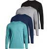 image:image4 Pack Mens Long Sleeve Dry Fit T Shirts Pocket Fishing Workout UPF 50 SunSet 2