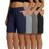 image:image4 Pack Womens Bermuda Shorts Dry Fit Athletic 7 High Waisted Long PocketsSet 14