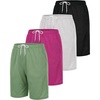 image:image4 Pack Womens Mesh Bermuda Shorts Athletic Running Gym Workout PocketsSet 9