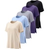 image:image5 Pack Womens Dry Fit Slit Hem Workout Tops T Shirts Athletic Gym TeesSet 8