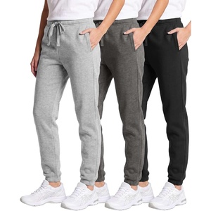 image:image3 Pack Girls Cotton Fleece Joggers Sweatpants Kids Teens Pants SweatsSolid Black  Charcoal Heather  Grey Heather