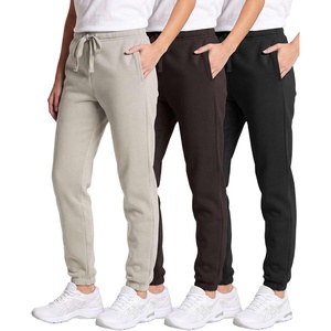 image:image3 Pack Girls Cotton Fleece Joggers Sweatpants Kids Teens Pants SweatsSolid Black  Solid Choc Torte  Solid Moonbeam